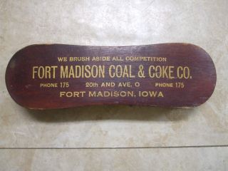 Vintage Shoe Brush Advertising Fort Madison Coal & Coke Co.  Fort Madison,  Iowa