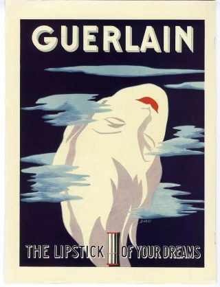 Guerlain By Darcy Lipstick Cosmetic Ad 1938 Art Deco Style