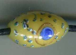Rare Vintage Venetian Glass Beads Fancy Eye Aventurine Lampwork Bead