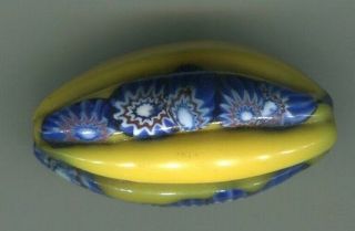 African Trade Beads Vintage Venetian Glass Rare Oval Melon Chevron Millefiore