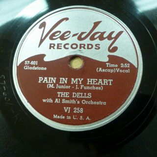 Dells 78 Pain In My Heart B/w Time Makes You Change On Vee Jay Vg,  Cond.  Rj 342