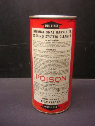 International Harvester Farm Tractor Cooling System Cleaner Neutralizer Tin Can 4