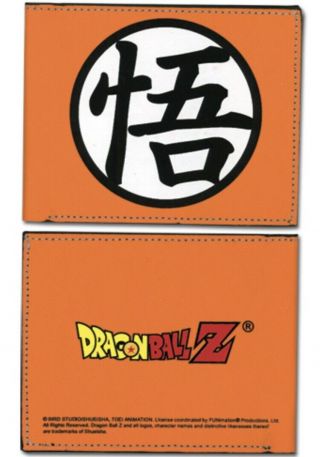 Dragon Ball Z Anime Goku Symbol Bi - Fold Wallet W/ Tag Official Ge Animation