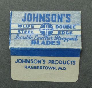 Vintage Usa Razor Blade Johnsons One Blade Extremely Rare (see Note) My Last One