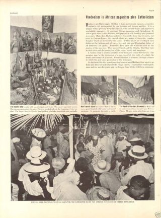 Vtg 1937 Voo Doo Haitian Haiti African Religion Altar Zombie Photo Article