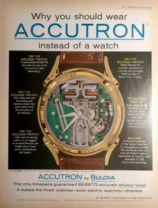 Vintage Print Ad - 1962 Bulova Accutron Watch Photo Art