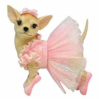 Aye Chihuahua Ballerina Pink Tutu Dog Figurine 13327 Westland Giftware Retired