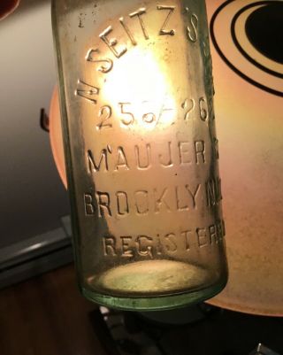 1800s N Seitz Son Brooklyn NY Brewing Co Beer Bottle 256 - 268 Maujer St Blob Top 2