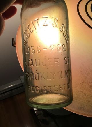 1800s N Seitz Son Brooklyn NY Brewing Co Beer Bottle 256 - 268 Maujer St Blob Top 4