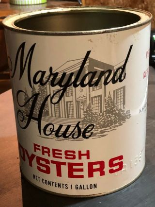 Maryland House Oyster Can,  H.  B.  Kennerly & Sons,  Nanticoke,  Md,  Va 1 Gal