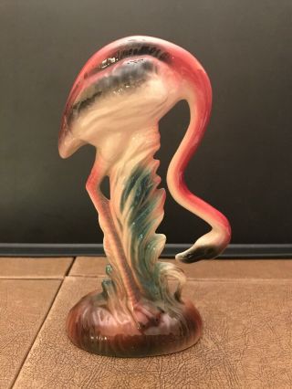 Vintage Pink Flamingo Ceramic Figurine - Mid Century Modern - Great Colors