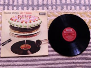 The Rolling Stones Vinyl Lp Let It Bleed Decca 1969 Mono Lk 5025 Red No Poster
