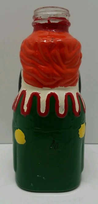 Vtg Handpainted Glass Grapette Products Clown Glass Bottle Bank Camden ARK rare 6