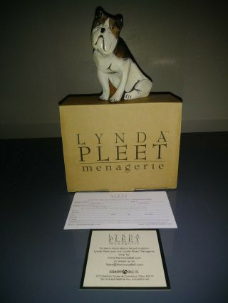 Vintage Lynda Pleet English Bull Dog Figurine,  Signed By The Artist