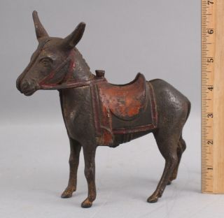 Large Antique A.  C.  Williams,  Painted Cast Iron Western Mule Still Bank