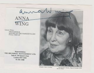 Dr Who Anna Wing (anatta) & Eastenders - Signed Agents Pic & Jennifer Wilson