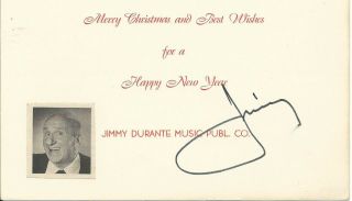 JIMMY DURANTE VINTAGE SIGNED HOLIDAY CARD 2