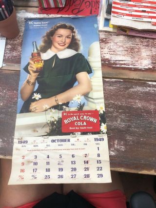 R C Royal Crown Cola 1949 Soda Pop Advertising Calendar