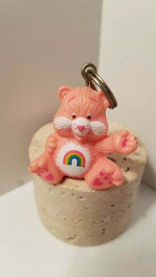 Vintage Care Bear Attachable Zipper Pull Collectible Figure " Cheer Bear " Rare
