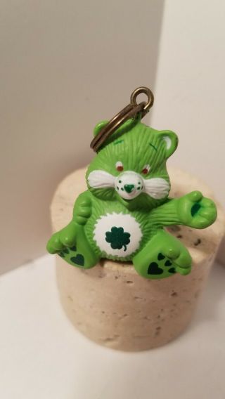 Vintage Care Bear Attachable Zipper Pull Collectible Figure " Good Luck Bear "