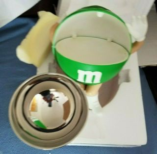 RARE RETIRED DEPT 56 HALLOWEEN M&M ' s GREEN FLIP TOP WITCH CANDY DISH 56 35278 4