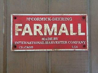 CAST IRON FARMALL INTERNATIONAL HARVESTER SIGN MCCORMICK DEERING CHICAGO USA 3