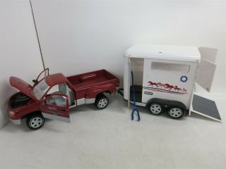 Breyer Model Horses Traditional Red Dually Pickup Truck & Horse Trailer