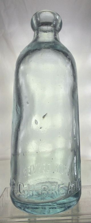 Gilbreath & Son Denver Colorado Antique Hutchinson Soda Bottle.  Applied Top.