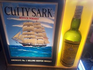 Vtg Cutty Sark Ship Lighted Scotch Whiskey Sign Light Display Mancave Bar Pub