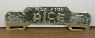 Vintage 1950s Ford Advertising Metal License Plate Topper Rice Motors Hazleton