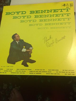 Boyd Bennett Signed Album Cover With Record
