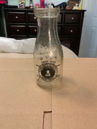 Roanoke Dairy & Ice Cream Co.  Inc.  Pint Milk Bottle - Roanoke,  Virginia