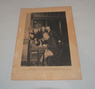 Antique Photogravure Print Alexander Graham Bell Long Distance Telephone Line
