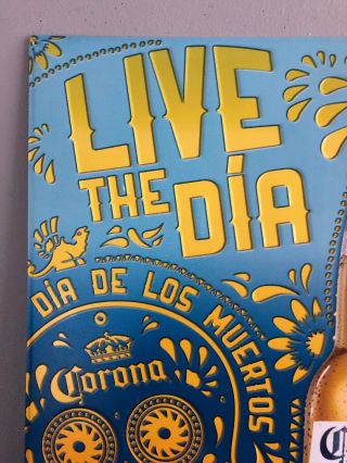(L@@K) Corona Beer Bottle & Lime Skull Head Day Of The Dead Tin Sign Game Room 4
