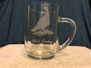 Wild Turkey Bar Drinking Glass Mug Etched France
