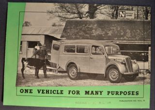 1948 - 1949 Morris Utilevan Van Truck Sales Brochure Folder