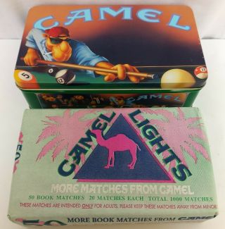 Camel Cigarettes Collectible Tin Match Box W/ Matches - Vintage 1992 Promotional
