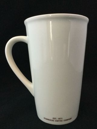 Set of 3 STARBUCKS 12 16 20 Ounce Tall Grande Venti White 2010 Coffee Cups/Mugs 3