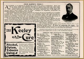 1901 C Keeley Cure " From Harpers Weekly " Alcohol Chief Curse Print Ad