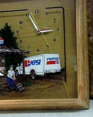 Vintage PEPSI COLA ' MOODY ' S COUNTRY STORE ' framed Wall Clock 18 