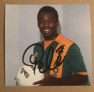 Pelé Hand Signed Autograph Photo Pele Brazil Footballer
