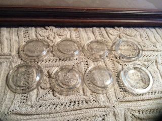 Antique Ball Glass Lids Inserts For Canning Jars Set Of 8