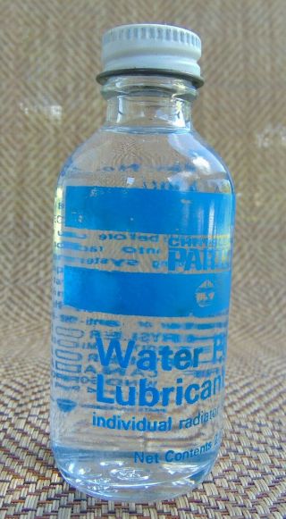 Vintage Chrysler Water Pump Lubricant 2 oz Full Glass bottle Gas Oil Display 3