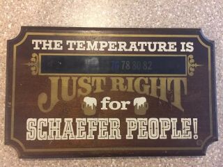 Schaefer Beer Vintage Temperature Sign.  Balto.  Md.  Antique Thermometer