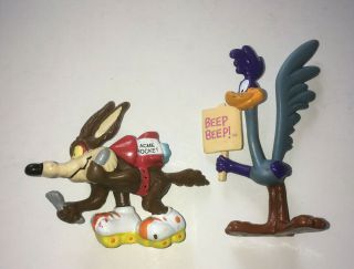 Vintage Wile E.  Coyote And Road Runner Applause Figurines Looney Tunes