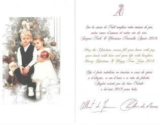 Albert Ii Prince Of Monaco Signed Christmas 2018 Greetings Card