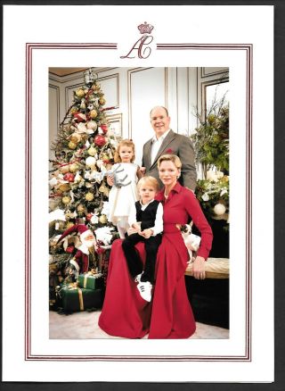 ALBERT II Prince of Monaco signed Christmas 2018 greetings card 2
