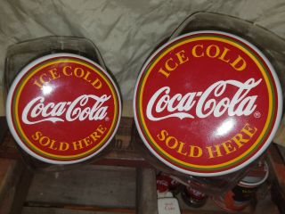 Set Of 2 Coca Cola Coke Canisters Anchor Hocking Glass Cookie / Candy Jars