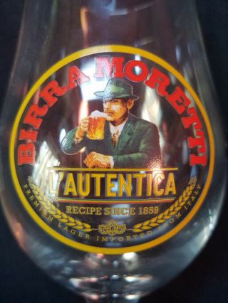 Birra Moretti Beer Mug Footed Pilsner Glass Bar ware Man cave Beer Set of 4 2