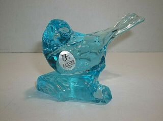 Vintage Fenton Art Glass Blue Bird On Branch